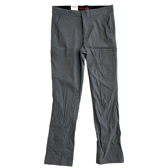 NEW Wrangler Men's 34x34 Cargo Tech Pants Regular Fit Water Repellent Gray Nylon - Picture 2 of 9
